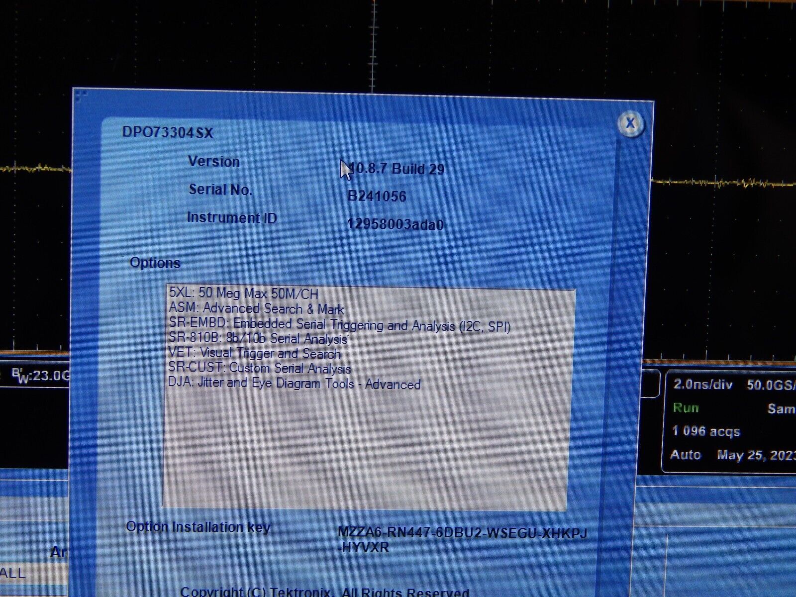 Tektronix DPO73304SX 33GHz, 100GS/s Tektronix NIST cal. w/data, 30 day wrnty Tektronix DPO73304SX 33GHz, 100GS/s Tektronix NIST cal. w/data, 30 day wrnty